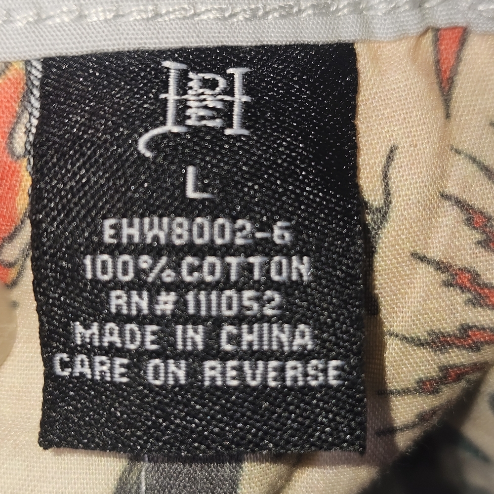 Ed Hardy Unisex Light Grey Cargo Pants- Multicolor Side Tattoo Graphics NWT-L - Picture 6 of 14